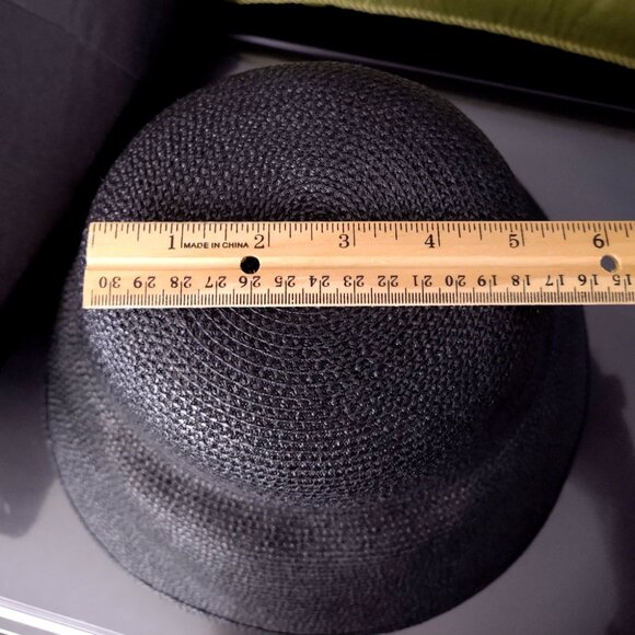 Black Flip Brim Summer Hat Woven Polypropylene IC 21 Inches - Picture 11 of 16